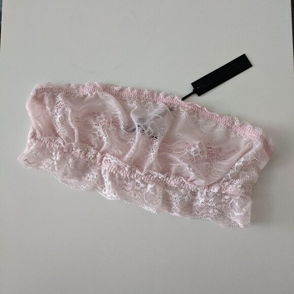 Joe's Jeans Lace Bralette Bandeau Pastel Pink M/L - Picture 1 of 6